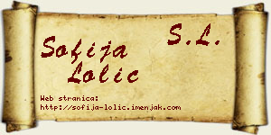 Sofija Lolić vizit kartica